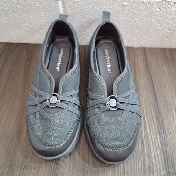 Comfortview Wide Width Athletic Shoes Women's Gray Slip On Flats Size 7 Wide - Picture 3 of 7
